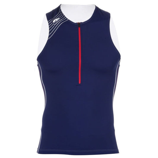 BLUE70 MENS TX2000 SINGLET - BLUE/RED