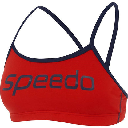 SPEEDO ENDURANCE+ CROP SET TWO PIECE NAVY FIRE RED