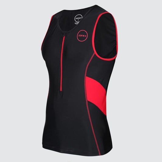 ZONE3 MENS ACTIVATE PLUS TRI TOP - BLACK/RED