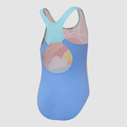 TODDLER GIRLS RACER BACK ONE PIECE BLUE ORANGE SPEEDO