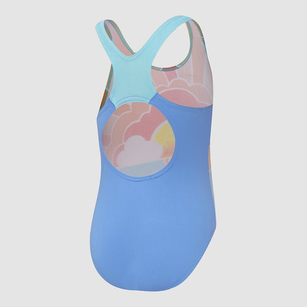 TODDLER GIRLS RACER BACK ONE PIECE BLUE ORANGE SPEEDO