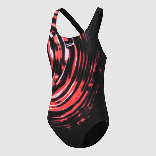SPEEDO SCHOOL COLOURS LEADERBACK BLACK/RED ONE PIECE