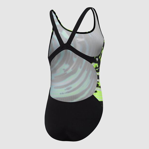 SPEEDO SCHOOL COLOURS LEADERBACK ONE PIECE BLACK YELLOW