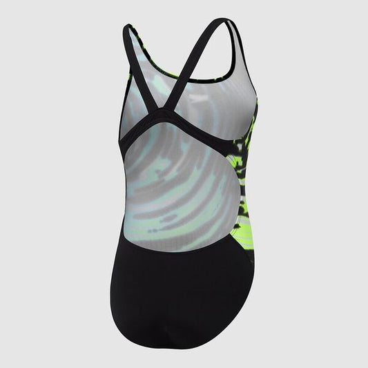 SPEEDO SCHOOL COLOURS LEADERBACK ONE PIECE BLACK YELLOW