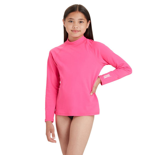 ZOGGS BELLS LONG SLEEVE SUN TOP RASH SHIRT - PINK