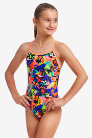 GIRL'S SAW TOOTH TWISTED ONE PIECE