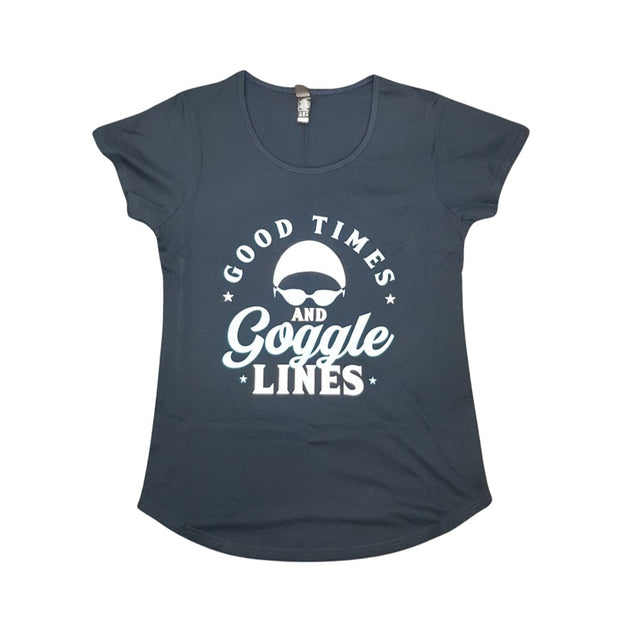 WOMENS T-SHIRT GOOD TIMES AND GOGGLE LINES