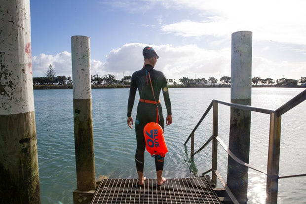 New Wave Swim Buoy - Large 20 Liter PVC Orange