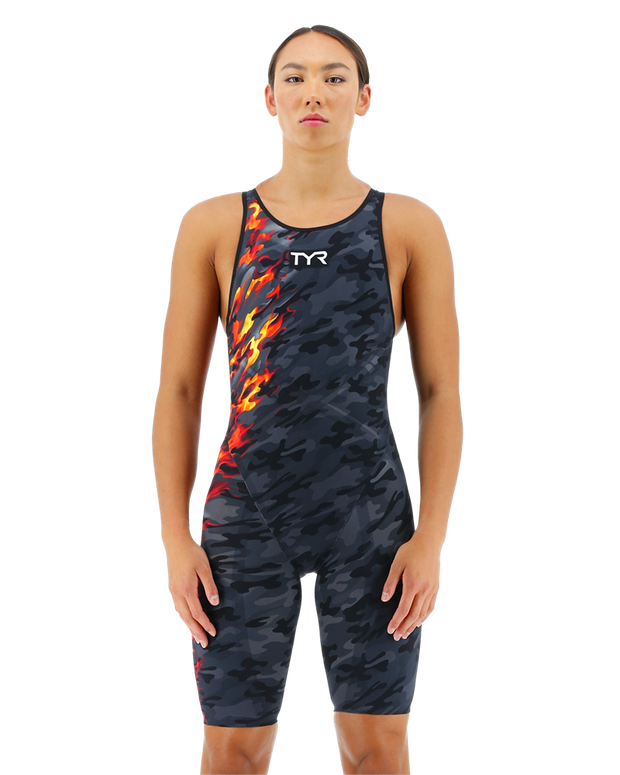 WOMENS FIRE CAMO FLAME VENZO OPEN BACK TYR