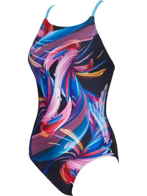 WOMENS Y-CLOSEBACK ONE PIECE COLOUR FLOW PRINT ZOGGS – Swim T3